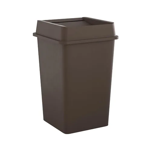 Vista 34 de Bote de basura comercial cuadrado beige de 19 galones para escuela, hotel, oficina, almacén, centro comercial, restaurante
