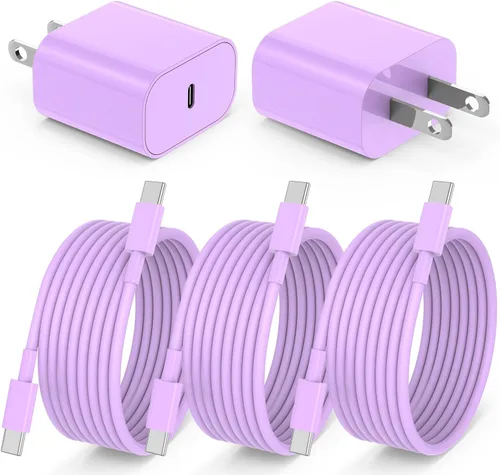 Vista 27 de Susnwere - Cargador de pared USB C de 85 W para Samsung S26 Ultra, 3 puertos de 100 W PD rápida 3.0 tipo C carga con cable USB C de 3/6/10/10 pies