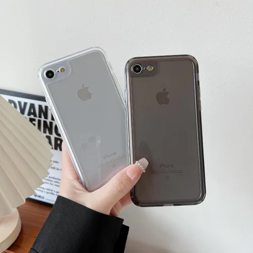 Vista 2 de ZTOFERA Funda para iPhone 7/8/SE 5.5 pulgadas, linda funda de silicona suave transparente con parachoques retro de color transparente a prueba