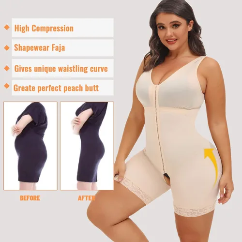 Vista 4 de welooc Fajas Colombianas - Fajas moldeadoras para mujer, control de abdomen, ropa de compresión para entrenamiento de cintura, faja completa