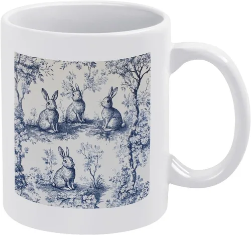 Vista 10 de Bunny French Easter Ceramic Coffee Mug Holiday Easter Mugs Mom Gifts from Daughter Son Kids Husband
