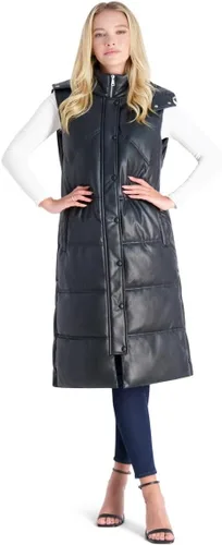 Vista 5 de Avec Les Filles Chaleco acolchado maxi de piel sintética para mujer