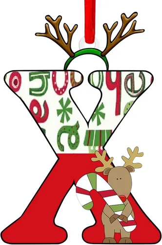 Vista 28 de Decoración colgante para árbol de Navidad de 26 letras, adornos para árbol de Navidad, adornos personalizados de 26 letras, decoración de Navidad