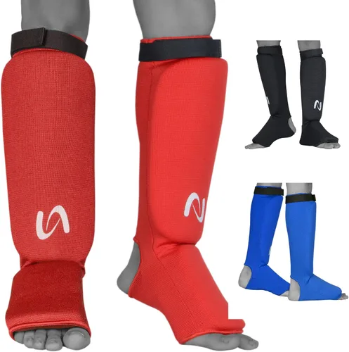 Vista 6 de UFG Ultimate - Espinillera de tela para protección de entrenamiento de Muay Thai para Karate MMA Boxeo Muay Thai Negro