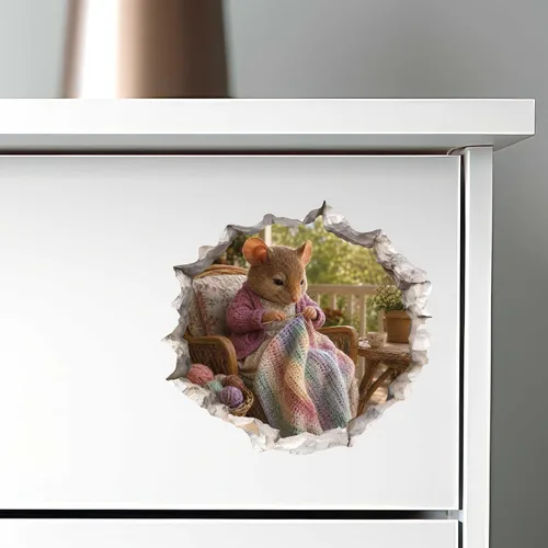 Vista 3 de Wallington Mice - Calcomanía de pared con efecto 3D