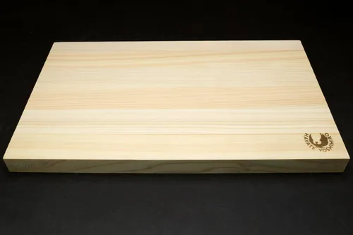 Vista 4 de Yoshihiro Hinoki Cypress - Tabla de cortar con núcleo antitorsión, madera Hinoki japonesa, apta para cuchillos, grado profesional, (grande)