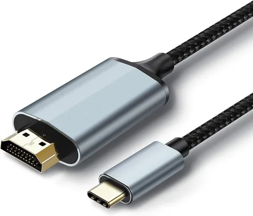 Vista 5 de Cable Lightning 2 en 1 de 6 pies • Tipo C a HDMI • Cable HDMI de doble interfaz para iPhone 16/15/14/Pro/Max y iPad Pro/Air, sincroniza video