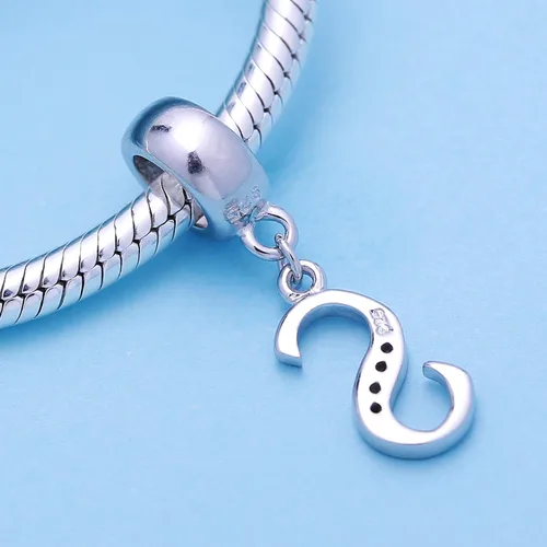 Vista 3 de SoulBeads - Colgantes de plata fina 0,925 de letra inicial, alfabeto A-Z. Dije con cristales compatibles con brazaletes europeos