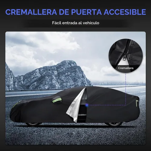 Vista 6 de Funda de auto para Tesla Model 3 2017-2026, 6 capas de cubierta impermeable para todo tipo de clima, cubierta exterior completa para exteriores