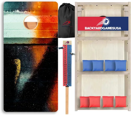 Vista 20 de CornholeGamesUSA Pro - Juego de tablas de Cornhole Fabricado en Estados Unidos Abedul báltico 3/4 Sin rebote Patas triples gruesas Dos