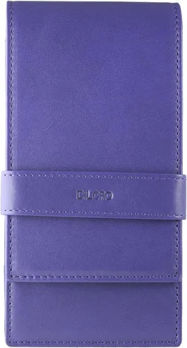 Vista 9 de DiLoro Estuche de cuero para bolígrafo cuádruple, soporte para cuatro bolígrafos y lápices Nappa Negro