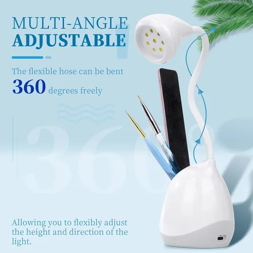 Vista 3 de SAVILAND Lámpara LED UV para uñas: Mini luz UV de 36 W para uñas de gel con soporte para cepillo de uñas, lámpara de uñas de gel y luz de curación