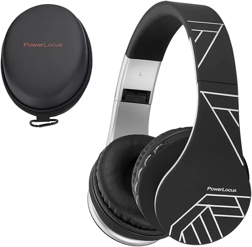 Vista 16 de PowerLocus - Audífonos inalámbricos Bluetooth para usar sobre las orejas, estéreo, plegables, con cable y micrófono incorporado para iPhone