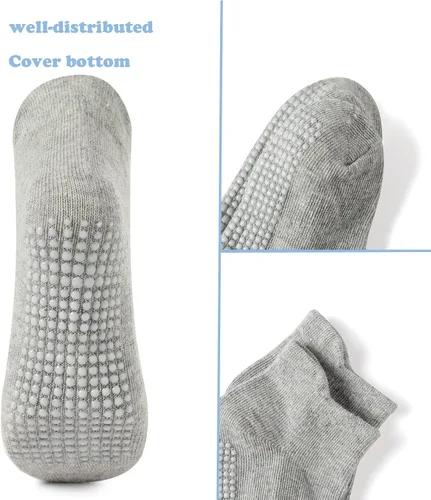 Vista 4 de Dorobios Calcetines de algodón con agarre antideslizante para bebé, calcetines de algodón con agarre para niños 2-3T, coloridos 6 pares