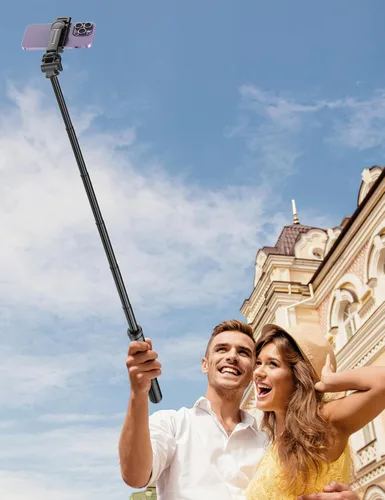 Vista 9 de Trípode de teléfono de 75 pulgadas, palo selfie con control remoto y soporte para teléfono, trípode extensible para iPhone, trípode de aluminio