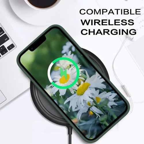 Vista 4 de BENTOBEN Funda compatible con iPhone 14, silicona suave, goma de gel, forro de microfibra, parte trasera dura, a prueba de golpes, funda protectora