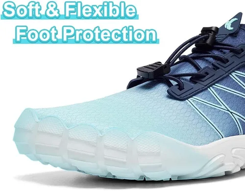 Vista 6 de HIITAVE Zapatos de agua antideslizantes, zapatos acuáticos descalzos, de secado rápido, ligeros con playa, río, piscina, para hombres y mujeres