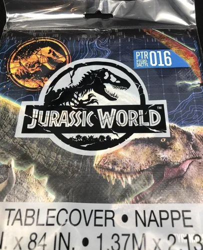Vista 3 de Jurassic World Fallen Kingdom - Mantel de plástico para fiestas, paquete de 2