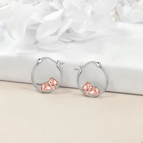 Vista 15 de VONALA Bonitos aretes de aro de plata de ley 925, regalos de cumpleaños para mujer