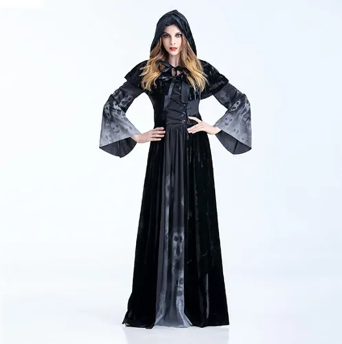 Vista 5 de Disfraz de Halloween para mujer disfraz de esqueleto para la muerte femenina