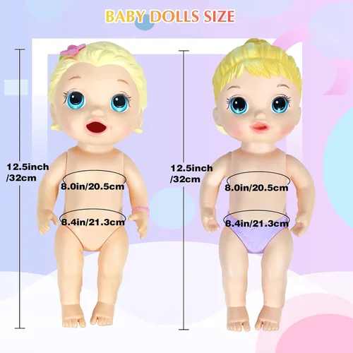 Vista 7 de ARTST Alive - Ropa de bebé, 7 juegos de ropa de muñeca de bebé, accesorios de vestido, traje de baño para muñecas de 10 a 12 pulgadas, niñas