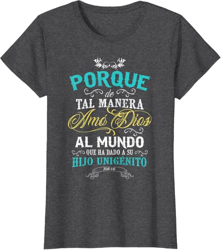 Vista 4 de Camisas cristianas en español Camisetas sobre Jesus, Negro, S