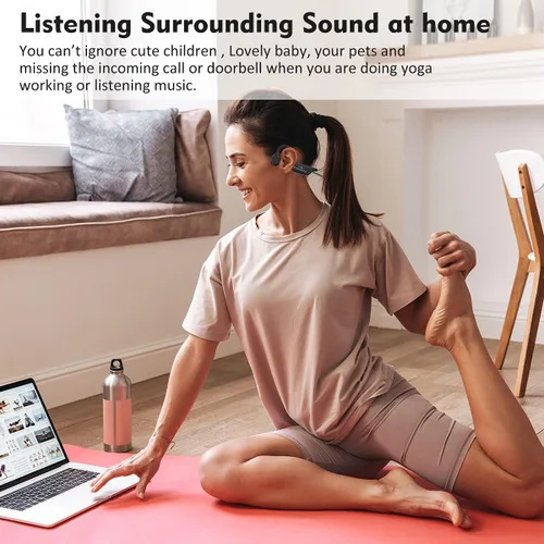 Vista 2 de PARAMITA DG08 Auriculares de conducción ósea, Bluetooth 5.3, auriculares inalámbricos impermeables deportivos con micrófono, para entrenamientos