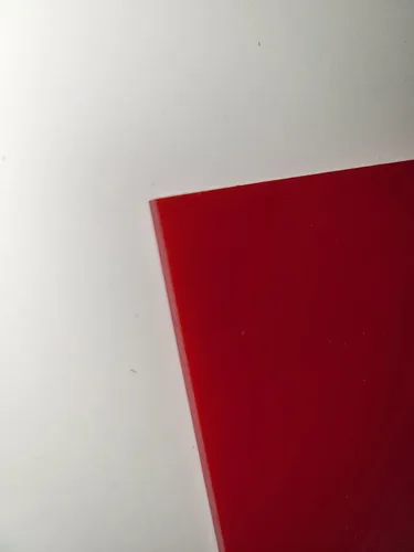 Vista 2 de Hoja de poliuretano, 1/8" x 6" x 6" 95 A durómetro, rojo, hoja de poliuretano fundido