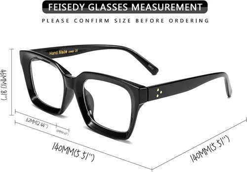 Vista 5 de FEISEDY Gafas de lectura retro cuadradas con bloqueo de luz azul, antirreflejos, para fatiga digital, modelo B2479
