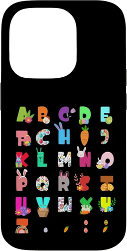 Vista 17 de Cute Alphabet Funny Easter Day ABC Letters Egg Rabbit Case for iPhone 17