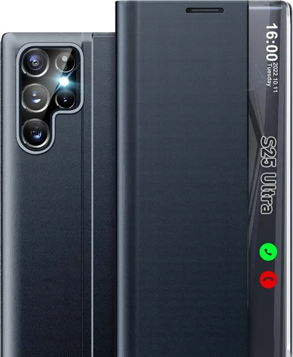 Vista 18 de Funda de teléfono para Samsung Galaxy A16 5G, Clear View Window Funda delgada de lujo para teléfono Galaxy A16 con soporte, funda protectora