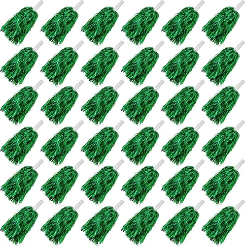 Vista 15 de HAVAGDTM 36PCS Cheerleading Pom Poms Metallic Foil Plastic Pom Poms with Baton Handle for Game Sports Squads Dancing Party Football Basketball Club