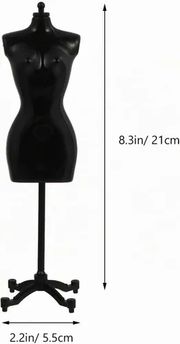 Vista 5 de Healifty 6 piezas de forma de vestido de muñeca, soporte de modelo de mini maniquí de 8.3 pulgadas para exhibición de ropa de muñeca a escala 1/6