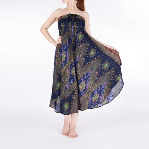 Vista 2 de Lannaclothesdesign - Falda larga para mujer de estilo bohemio, gitano, hippie, ropa de falda boho