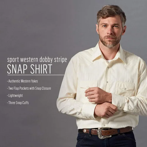 Vista 4 de Wrangler Sport Western - Camisa de manga larga para hombre