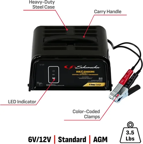 Vista 13 de Cargador y mantenedor de batería de coche Schumacher Electric 6A, 6V/12V - SC1320
