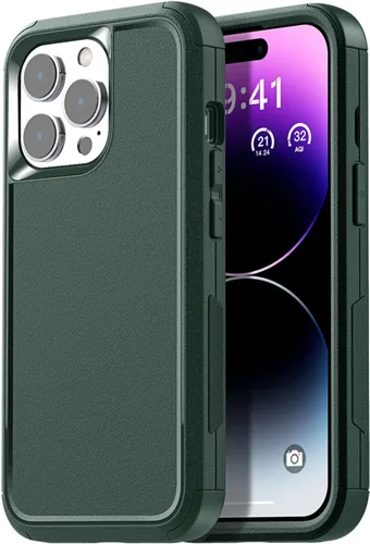Vista 10 de AICase Funda resistente de 3 capas para iPhone 14 Pro (6.1 pulgadas), apta para bolsillo, protección de grado militar, a prueba de golpes, a prueba