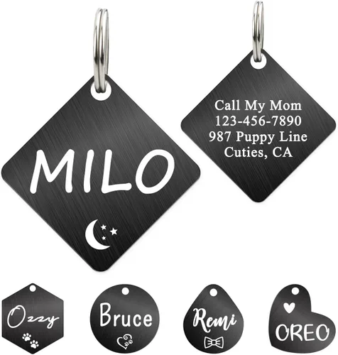 Vista 19 de Ultra Joys Etiqueta de identificación personalizada para perros y gatos