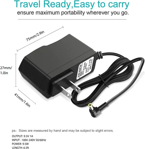 Vista 5 de Adaptador de corriente de teclado Casio de 9.5 V CC - Compatible con teclados Casio: ADE95100LU, LK-135, WK-225, CTK-2500, CTK-2400, CTK-2550