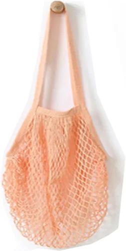 Vista 9 de Portátil reutilizable malla algodón red cadena bolsa organizador compras bolsa bolsa bolsa de almacenamiento de frutas nuevo (beige)