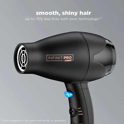 Vista 4 de INFINITIPRO by Conair - Secador de pelo de viaje, potente mini compacto, ligero, profesional con motor de CA (paquete de 4)