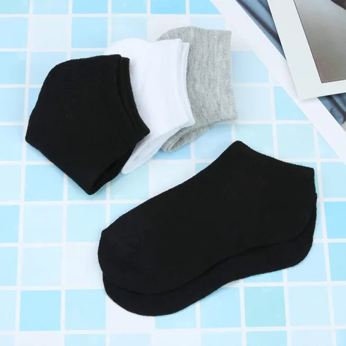 Vista 2 de Cooraby 15 pares de calcetines de corte bajo para niños y adolescentes calcetines de tobillo para niños grandes o niñas