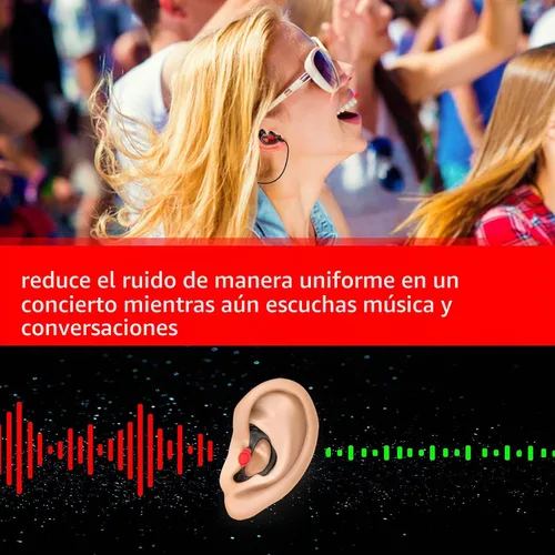 Vista 5 de Zeadio Auricular de triple brida, cómodo tapón de silicona para oído para oídos, negro, mediano, par de 4