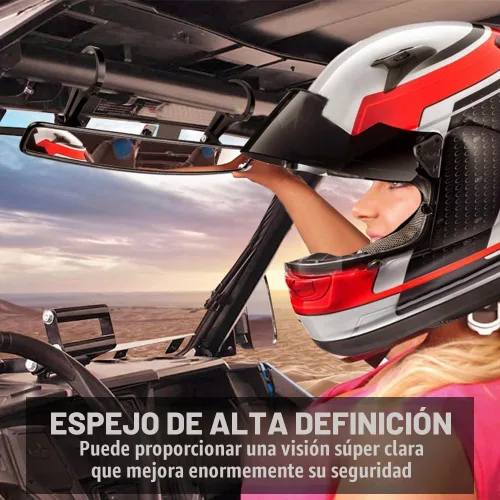 Vista 2 de Amplio retrovisor espejo para carrera con abrazadera de 2" para POLARIS RZR XP 900 Can Am Maverick, 4,4 cm Abrazadera Ultra Clear View, espejo