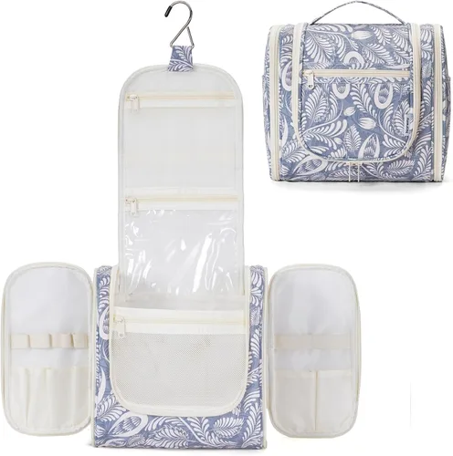 Vista 40 de Narwey - Neceser de viaje colgante, organizador de maquillaje y productos cosméticos para mujeres y hombres, Aa-morado., L