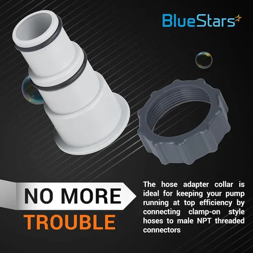 Vista 6 de BlueStars Adaptador de manguera con pieza de repuesto de collar, compatible con Intex Fit para bombas de conexión roscada, convierte mangueras