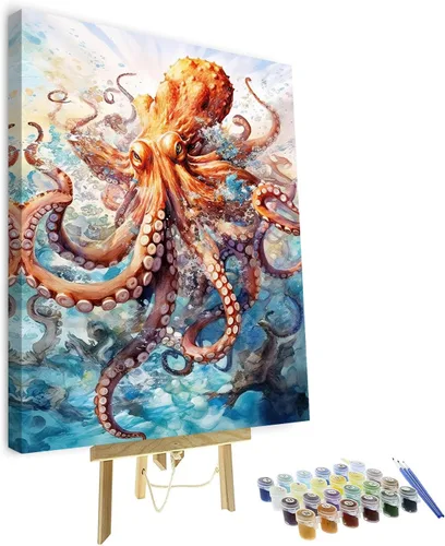 Vista 8 de TUMOVO Pintura por números para adultos, Golden Retriever, pintura por números, pintura acrílica DIY para adultos y niños, pintura por números niños