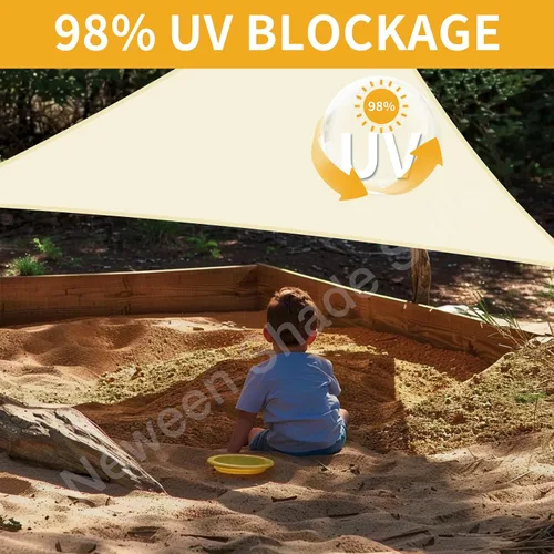 Vista 3 de Neween Toldo Vela, 6'7'' x 6'7'' x 6'7'' Toldo Vela Triangular Impermeable para Patio Jardín Cubierta Pérgola Exterior Toldo Vela 98% Bloqueo UV