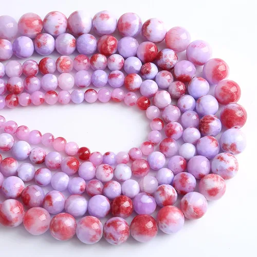 Vista 52 de 88 cuentas de piedra natural africana de piedra de sangre para hacer joyas y pulseras