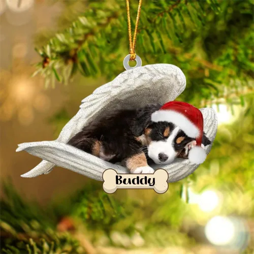 Vista 102 de Afghan Hounds - Adorno de Navidad con alas de ángel durmiente, recuerdo personalizado para perros 2024, adorno de forma acrílica, regalos